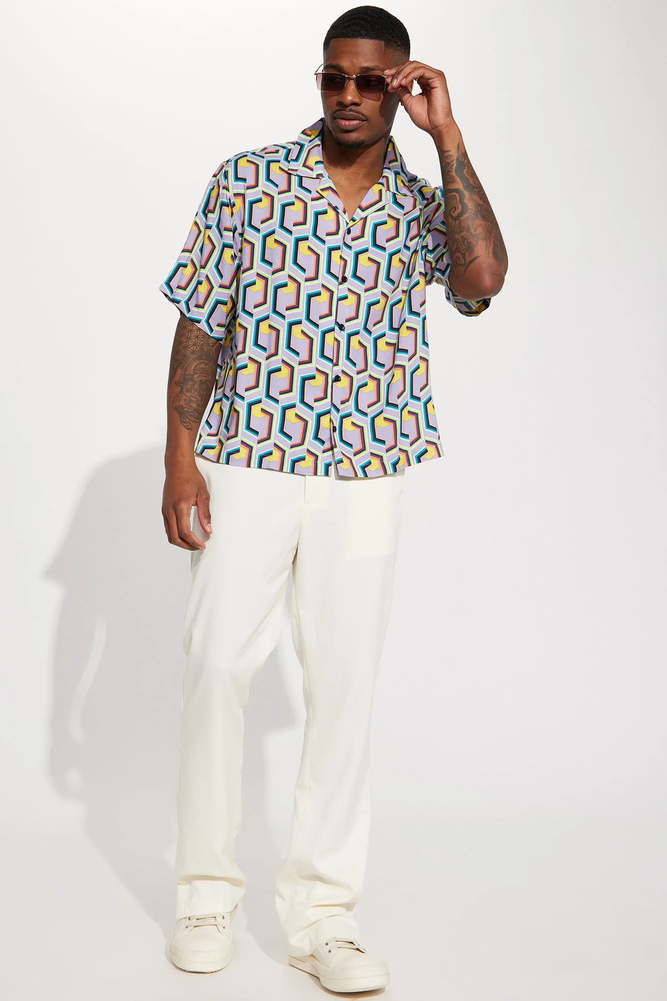 16 Bit Short Sleeve Button Up - Multi Color