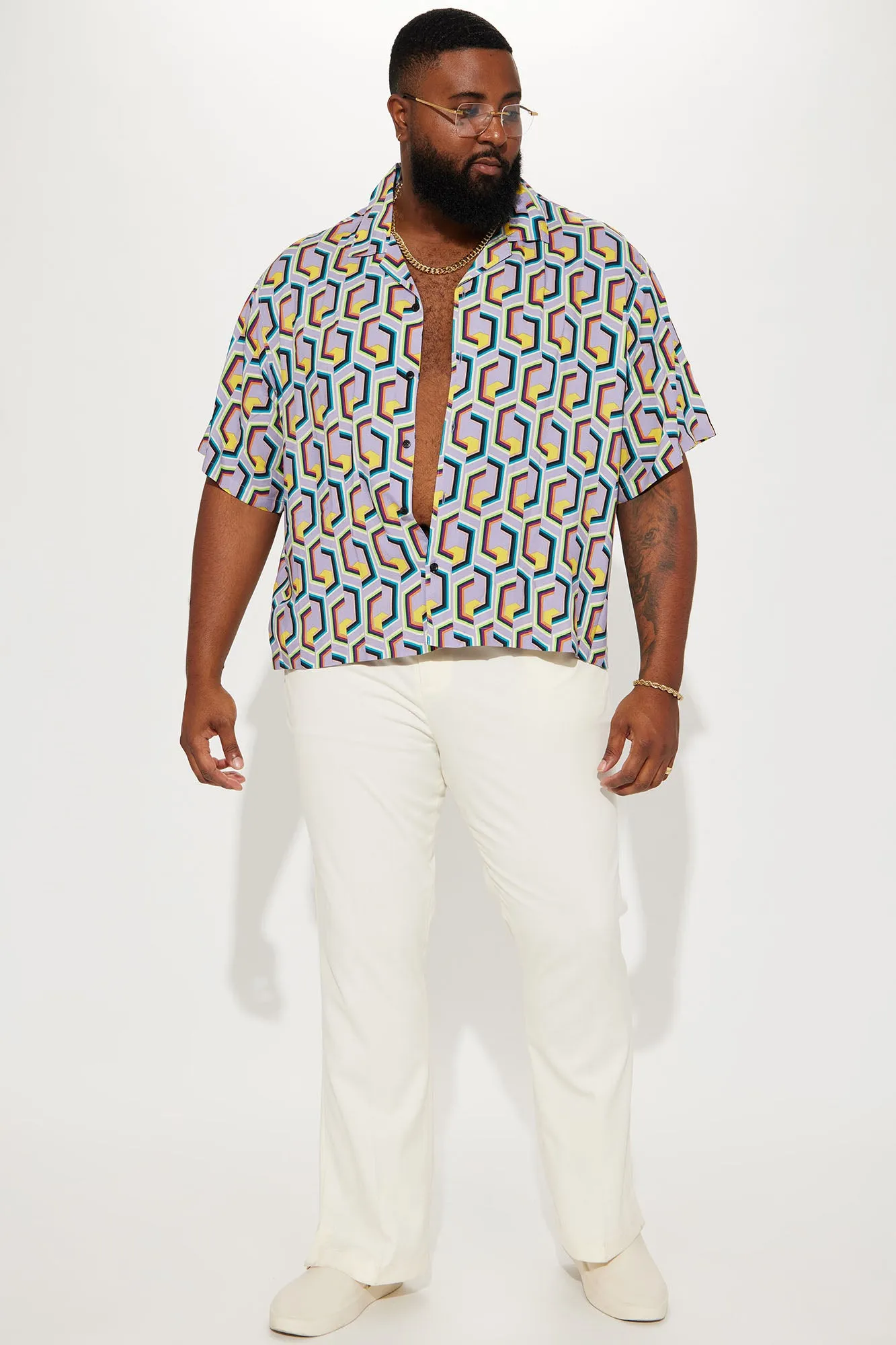 16 Bit Short Sleeve Button Up - Multi Color