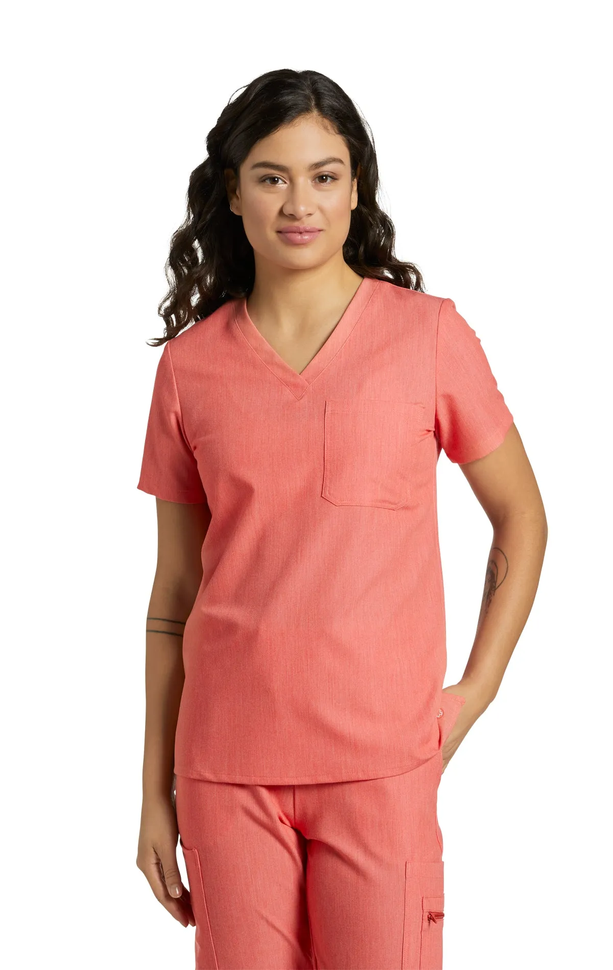 794 V-Tess One Pocket V-Neck Top