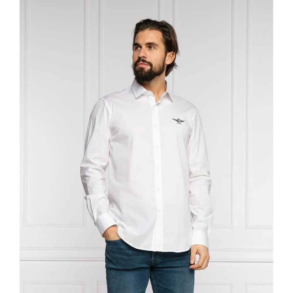 Aeronautica Militare White Cotton Men Shirt