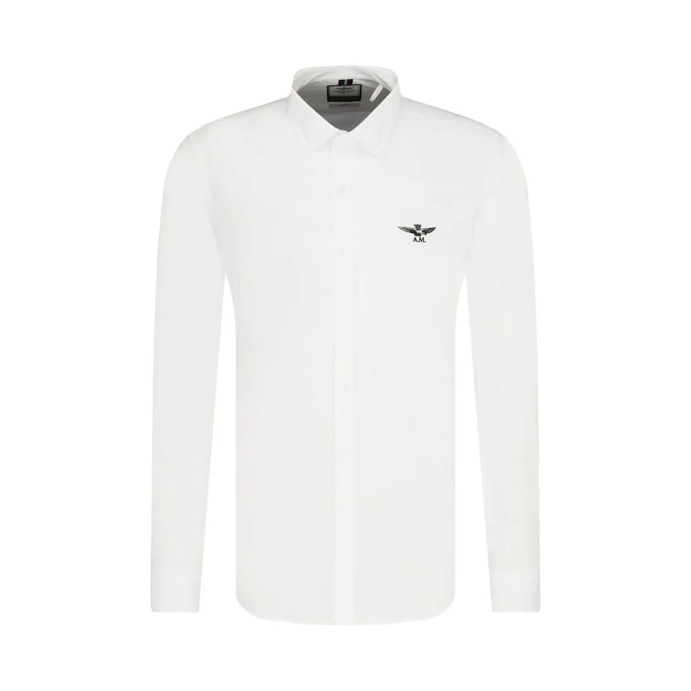 Aeronautica Militare White Cotton Men Shirt