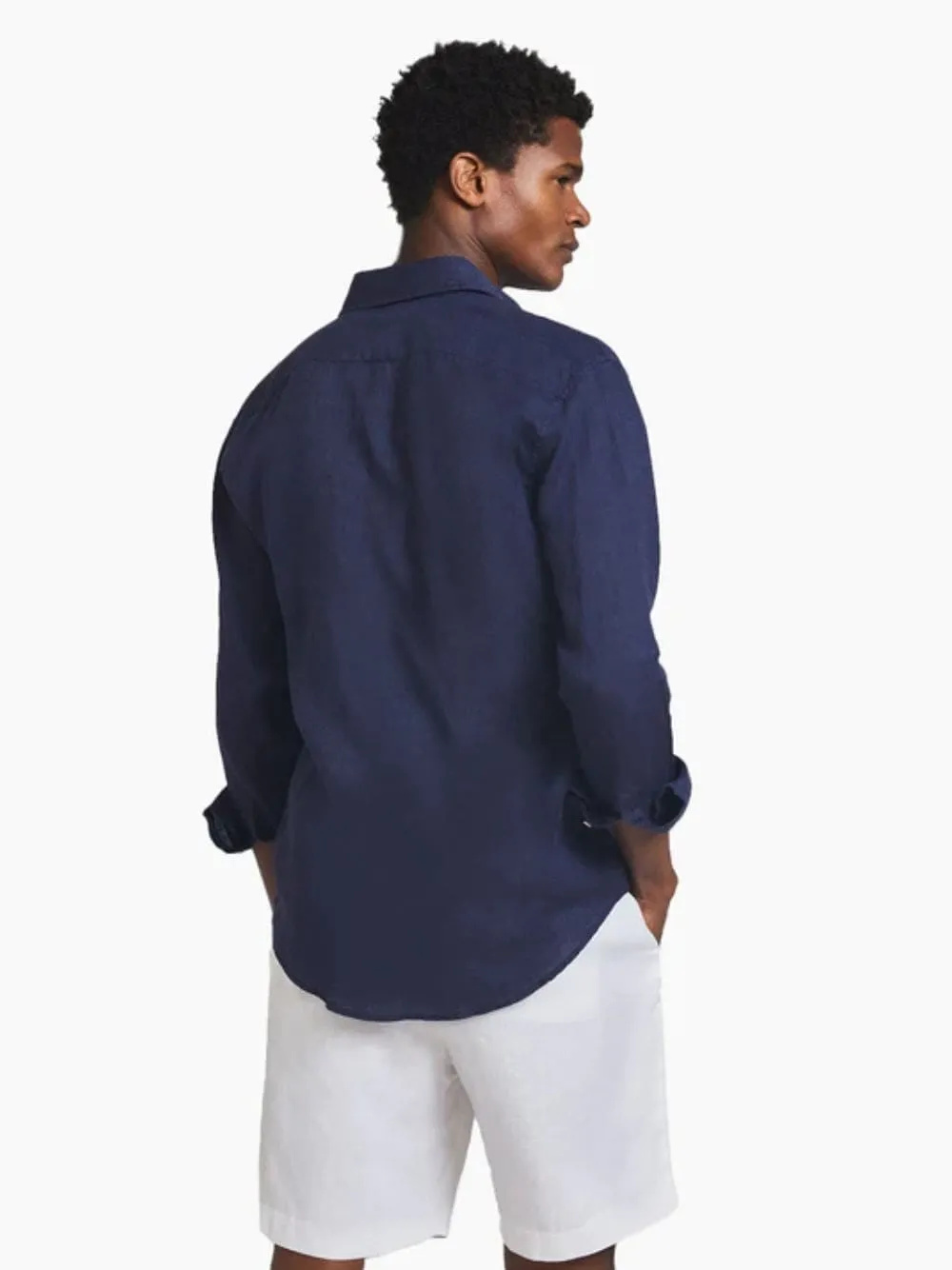 Antonio Midnight Blue Linen Shirt