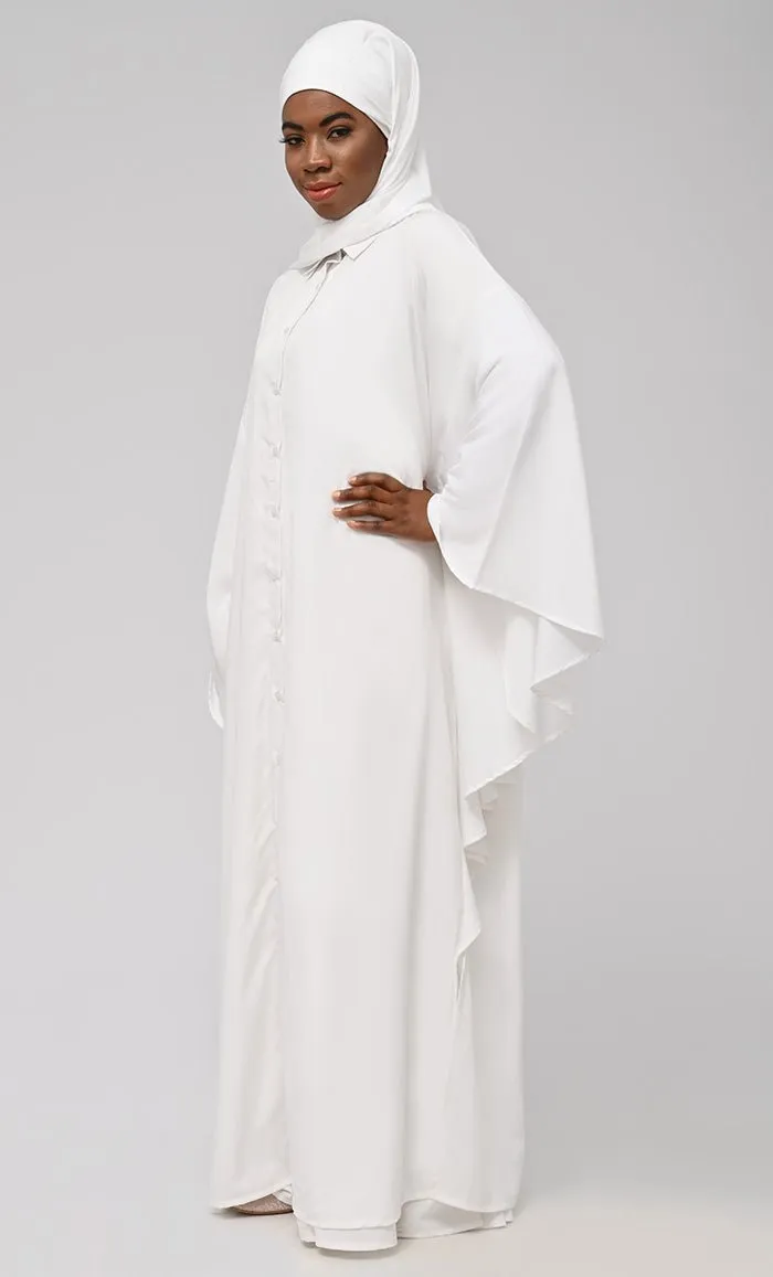 Asr Modest Button Down Kaftan Style Prayer Dress For Women (2Pc H) - Final Sale