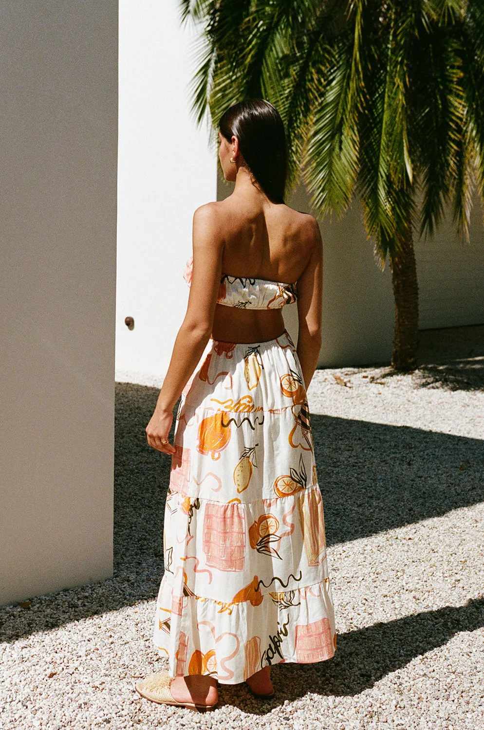 Aviva Midi Skirt - Amalfi Aperol