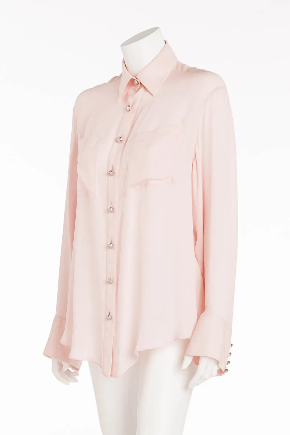 Balmain - Long Sleeve Pink Button Up Shirt - FR 38