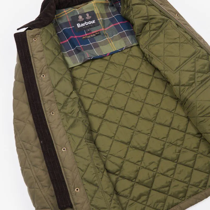 Barbour Horsley Mens Quilt Jacket - Army Green/Classic Tartan