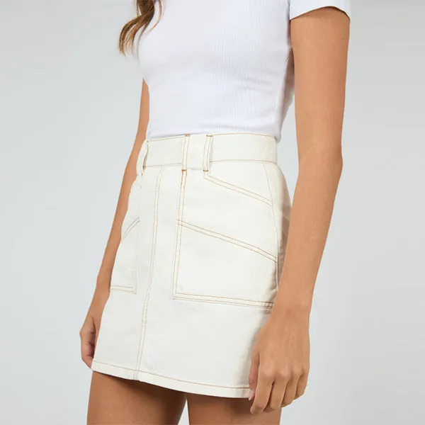 Becca Denim Skirt - Vintage White