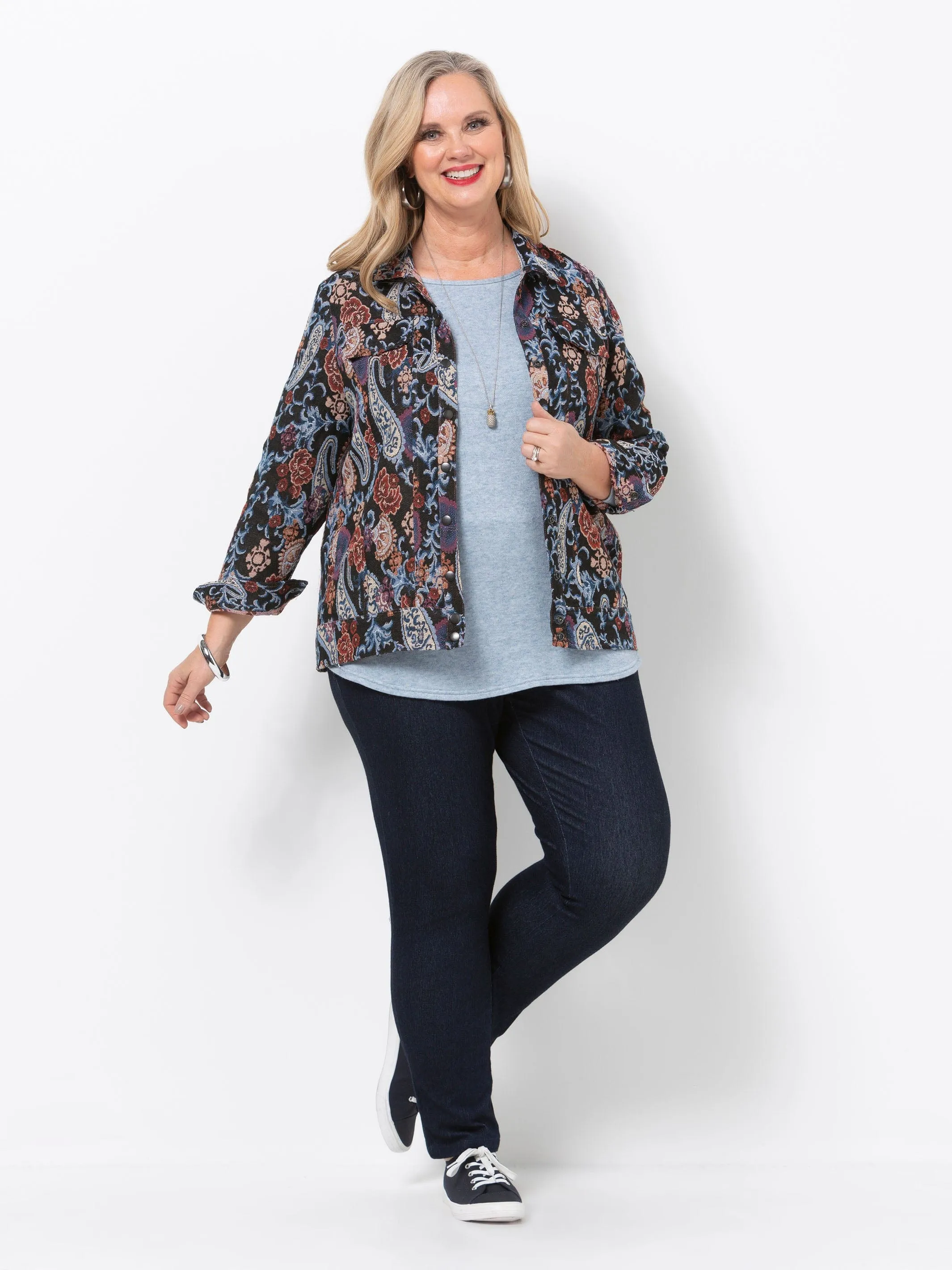 Blue Tapestry Short Jacket