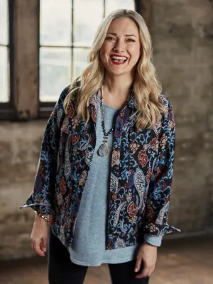 Blue Tapestry Short Jacket