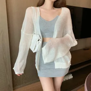 Cardigan Loose Long Sleeve Top Knit