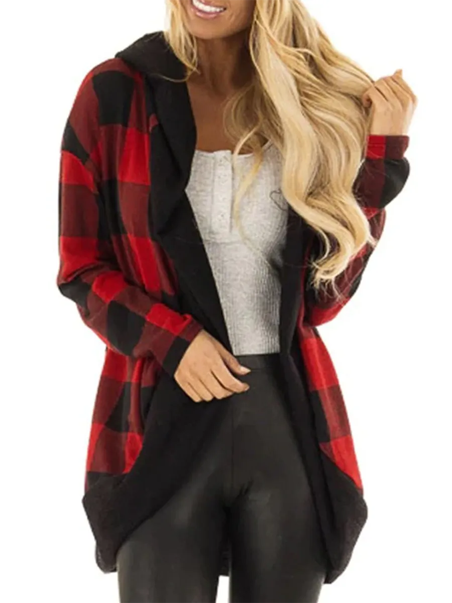 Checkered Fashion Long Sleeve Casual Simple Top