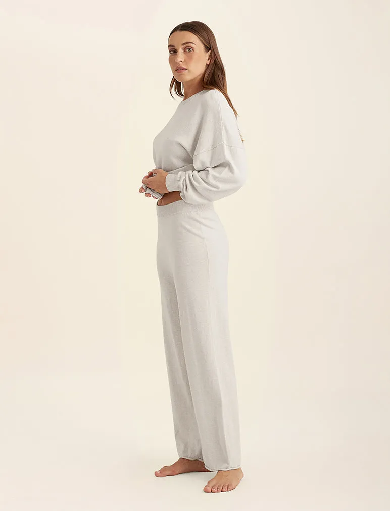 Cotton Cashmere Straight Leg Pant