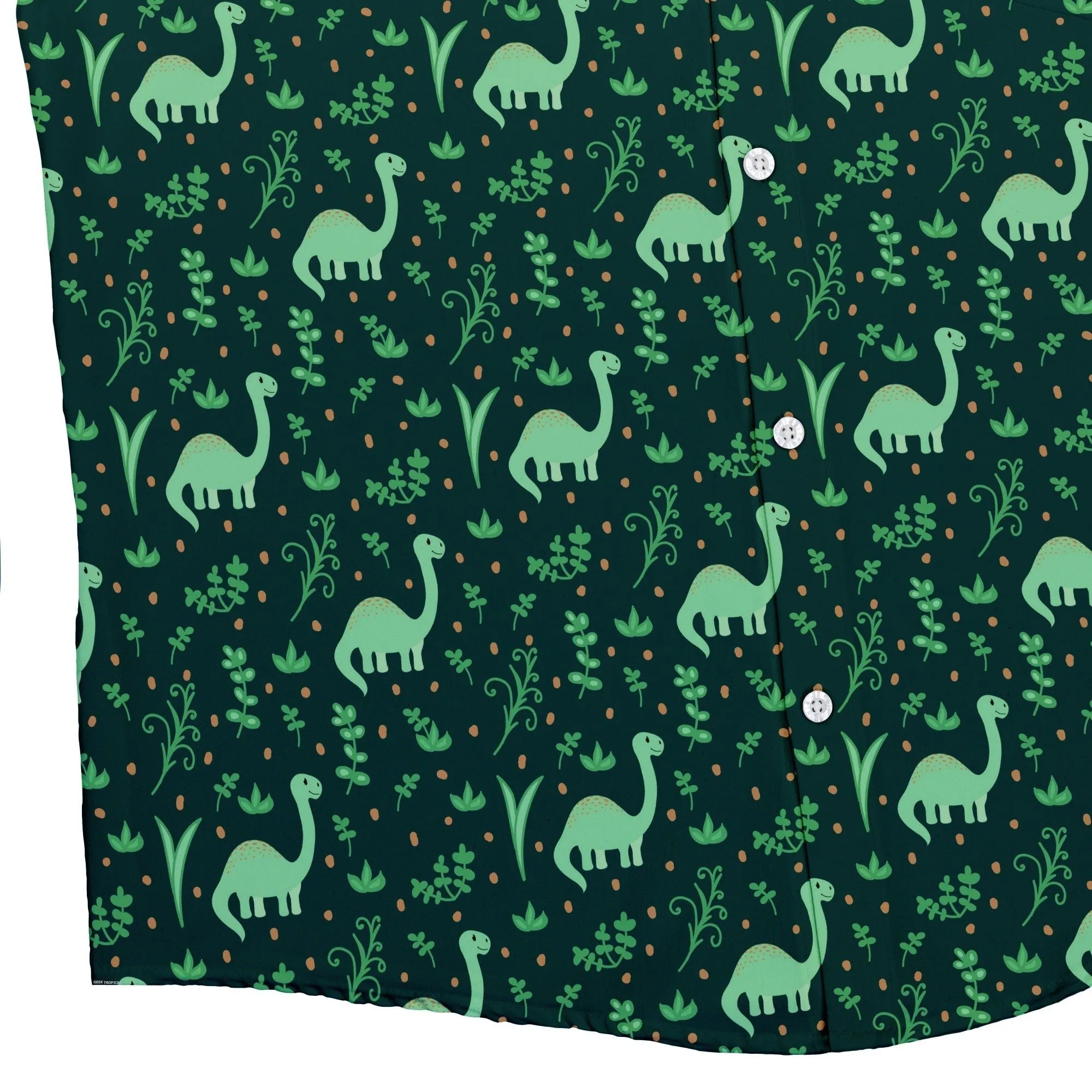 Dino Green Tropics Green Dinosaur Button Up Shirt