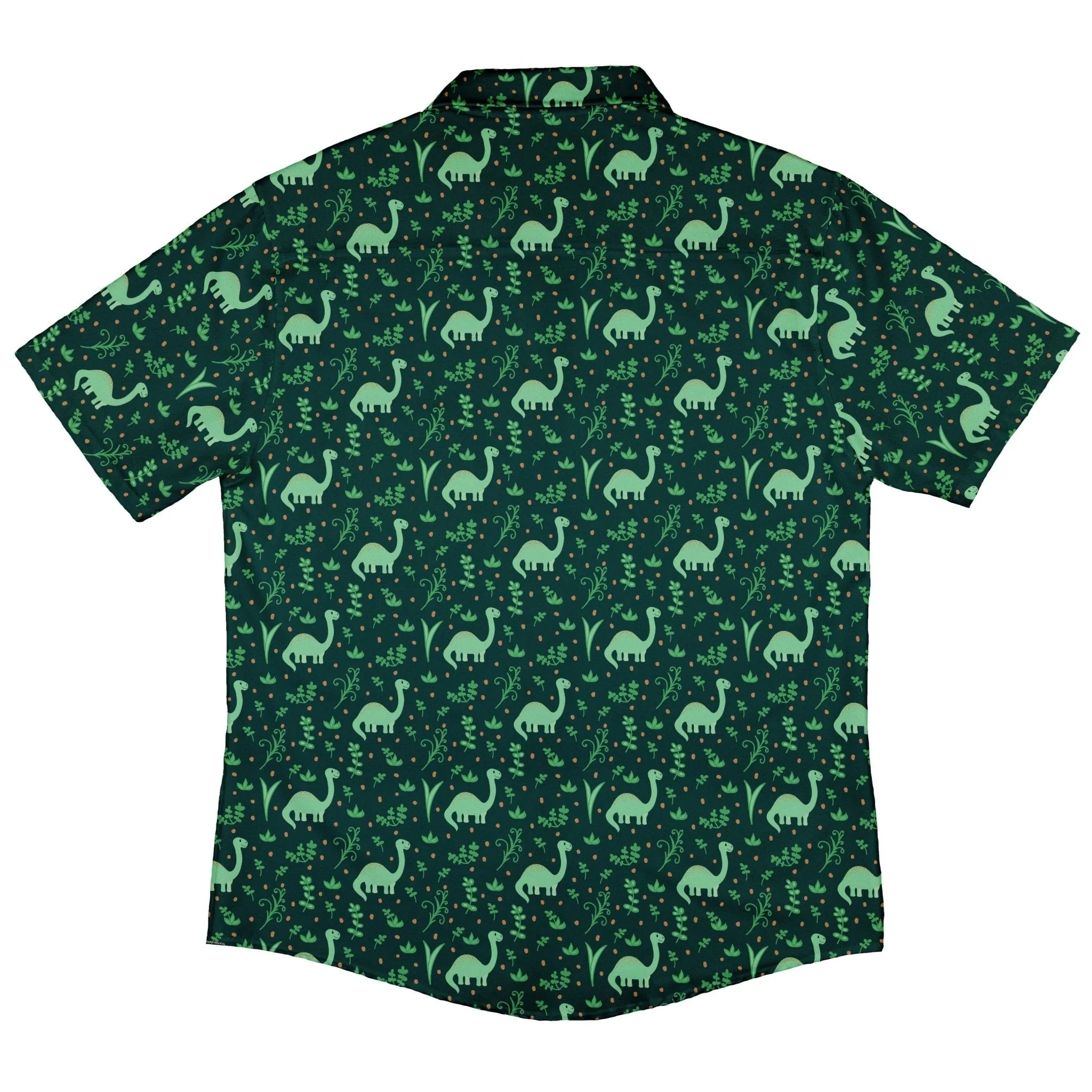 Dino Green Tropics Green Dinosaur Button Up Shirt