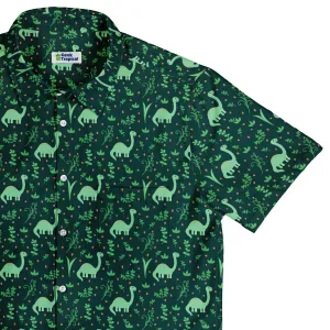 Dino Green Tropics Green Dinosaur Button Up Shirt