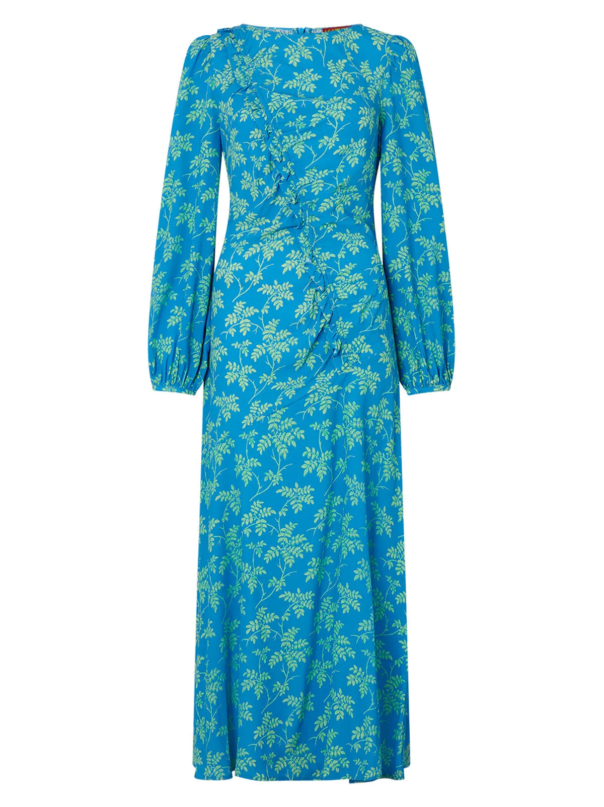 Dorothy Blue Vintage Leaf Print Dress