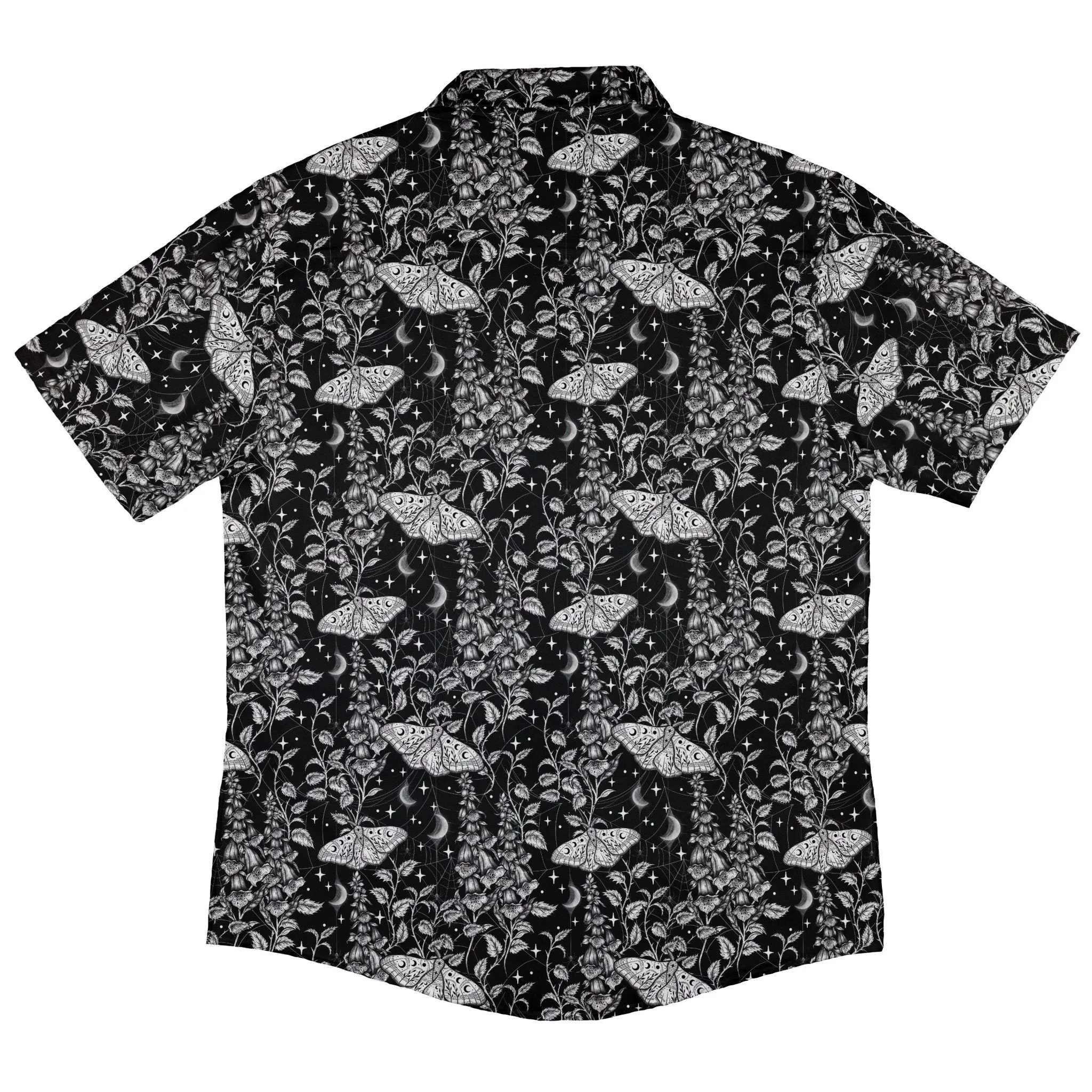 Episodic Moth Black White Night Button Up Shirt