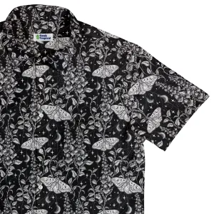 Episodic Moth Black White Night Button Up Shirt