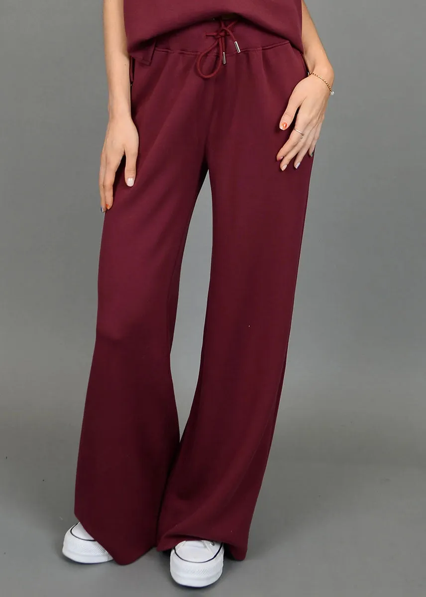 Erika Soft Scuba Pants - Oxblood