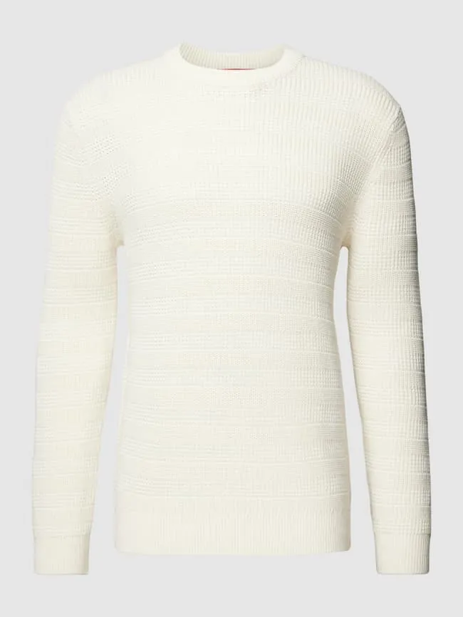 Esprit knitted sweater with striped pattern, milky