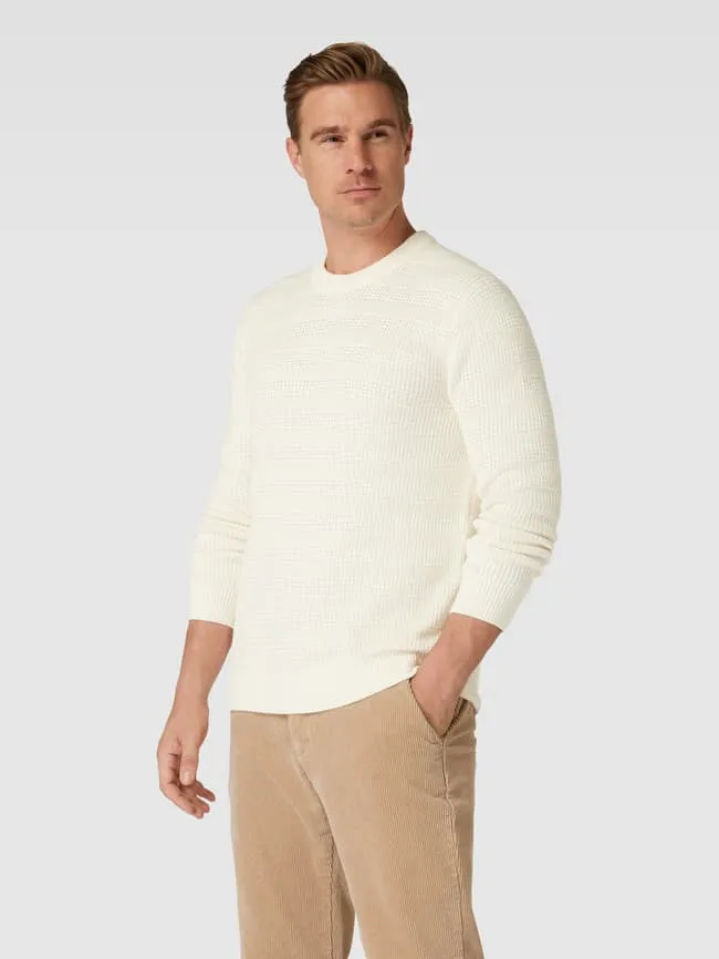 Esprit knitted sweater with striped pattern, milky