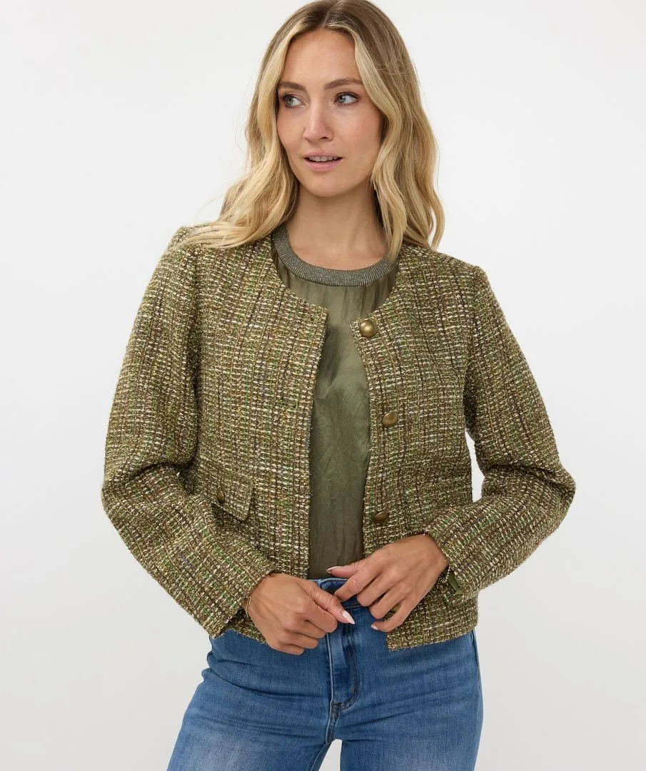 Esqualo Short Green Tweed Multi Multi Coloured Blazer