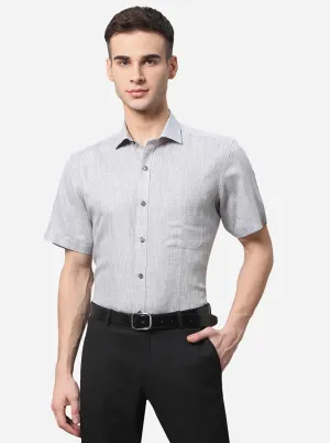 Grey Solid Regular Fit Formal Shirt | JadeBlue