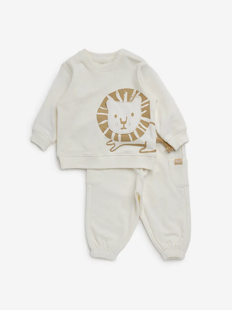 HOP Baby Off-White Sweatshirt and Joggers Set