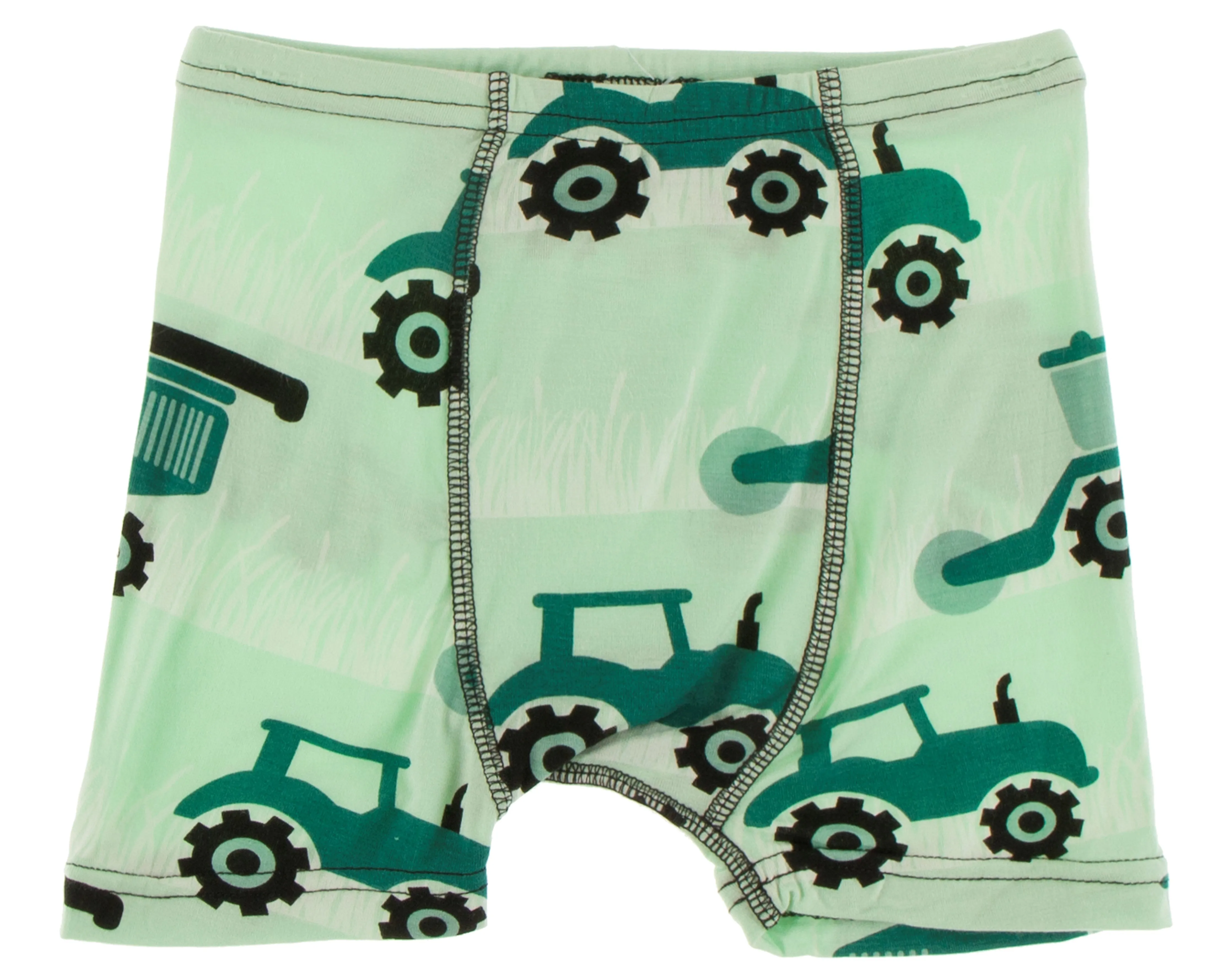 KicKee Pants Pistachio Tractor & Zebra Agriculture Stripe Boxer Brief Set