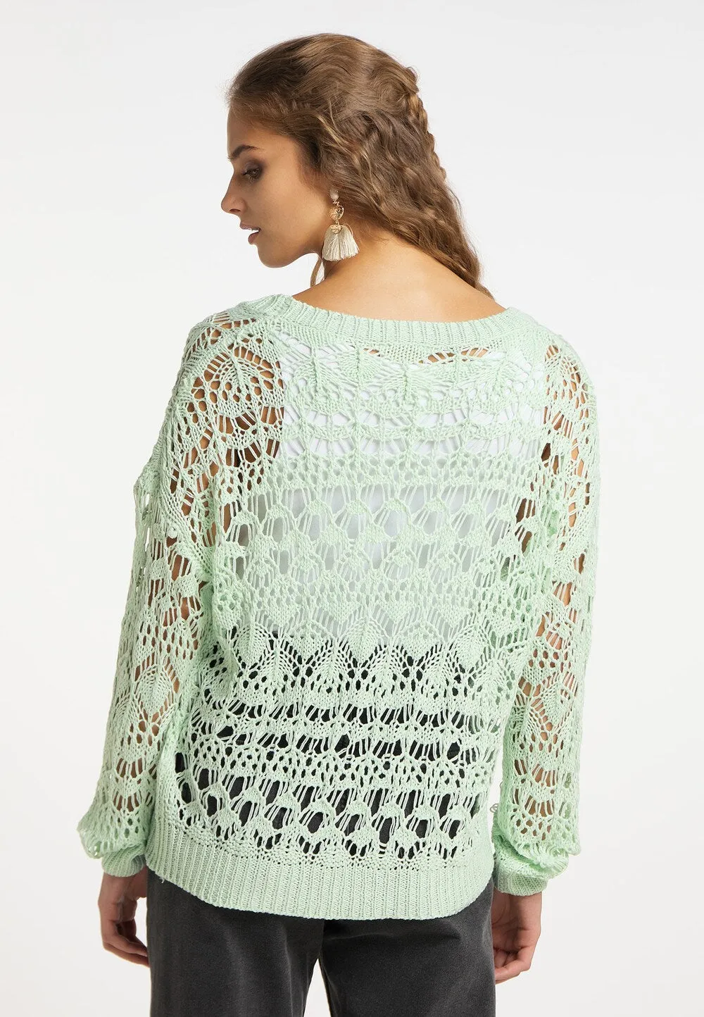 Knitted cardigan Izia, mint