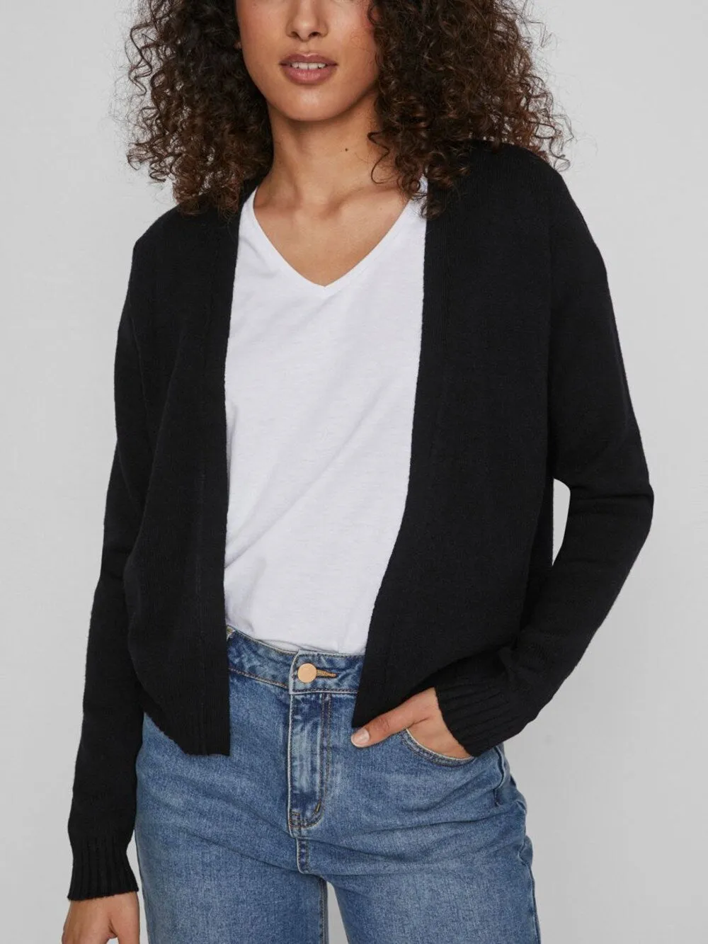 Knitted cardigan VILA Ril, black