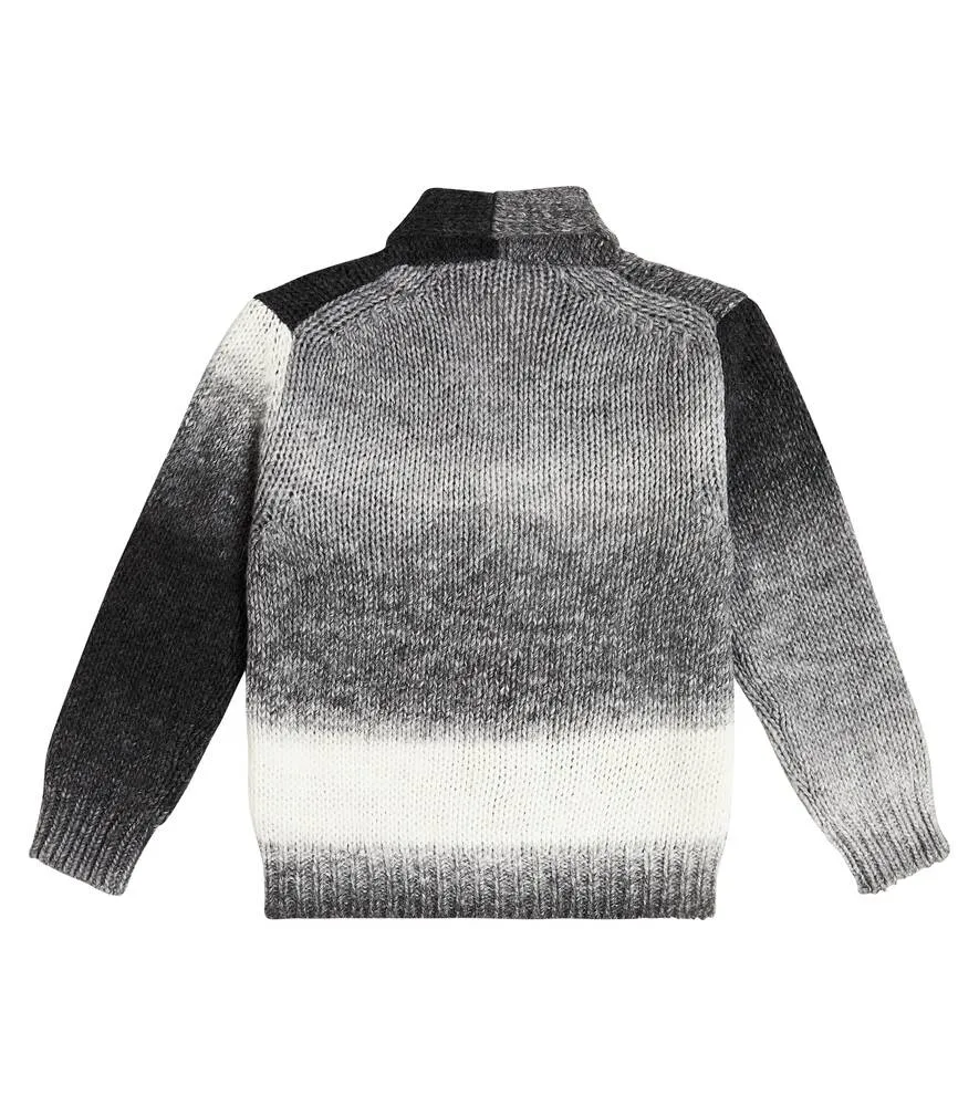 Knitted cardigan with ombre effect Il Gufo, gray