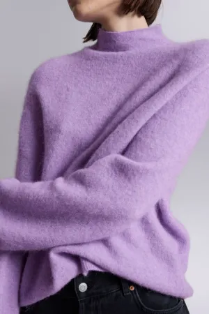 Knitted sweater with stand-up collar H&M, lilac