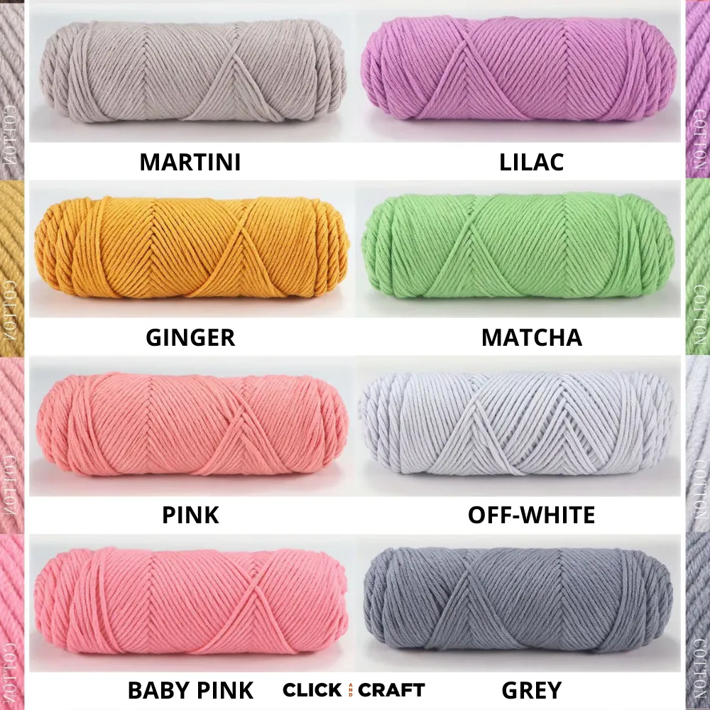 Matcha Knitting Cotton Yarn | 8-ply Light Worsted Double Knitting