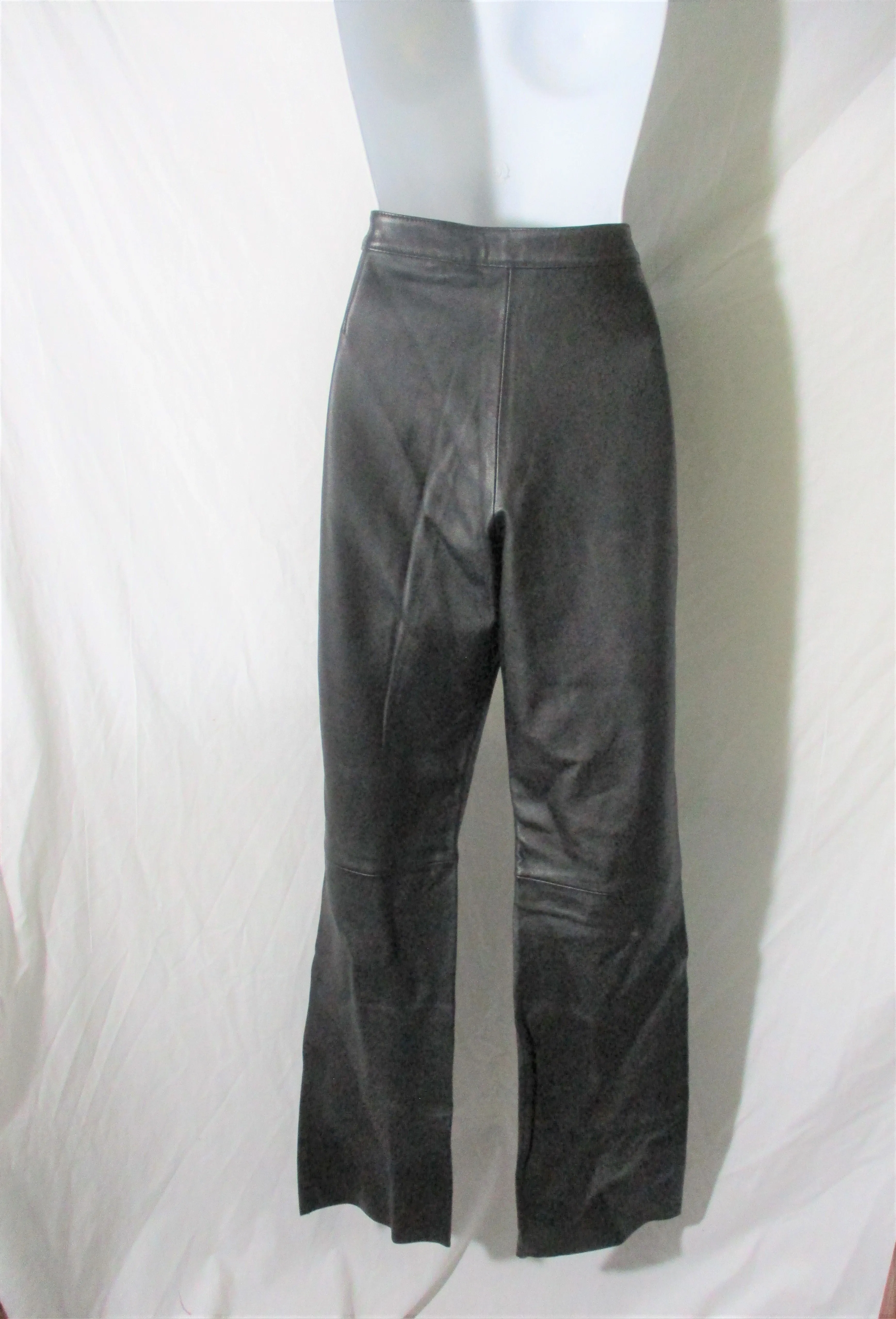 NEW PIETY LEATHER Panel Trouser PANTS 36 BLACK Womens