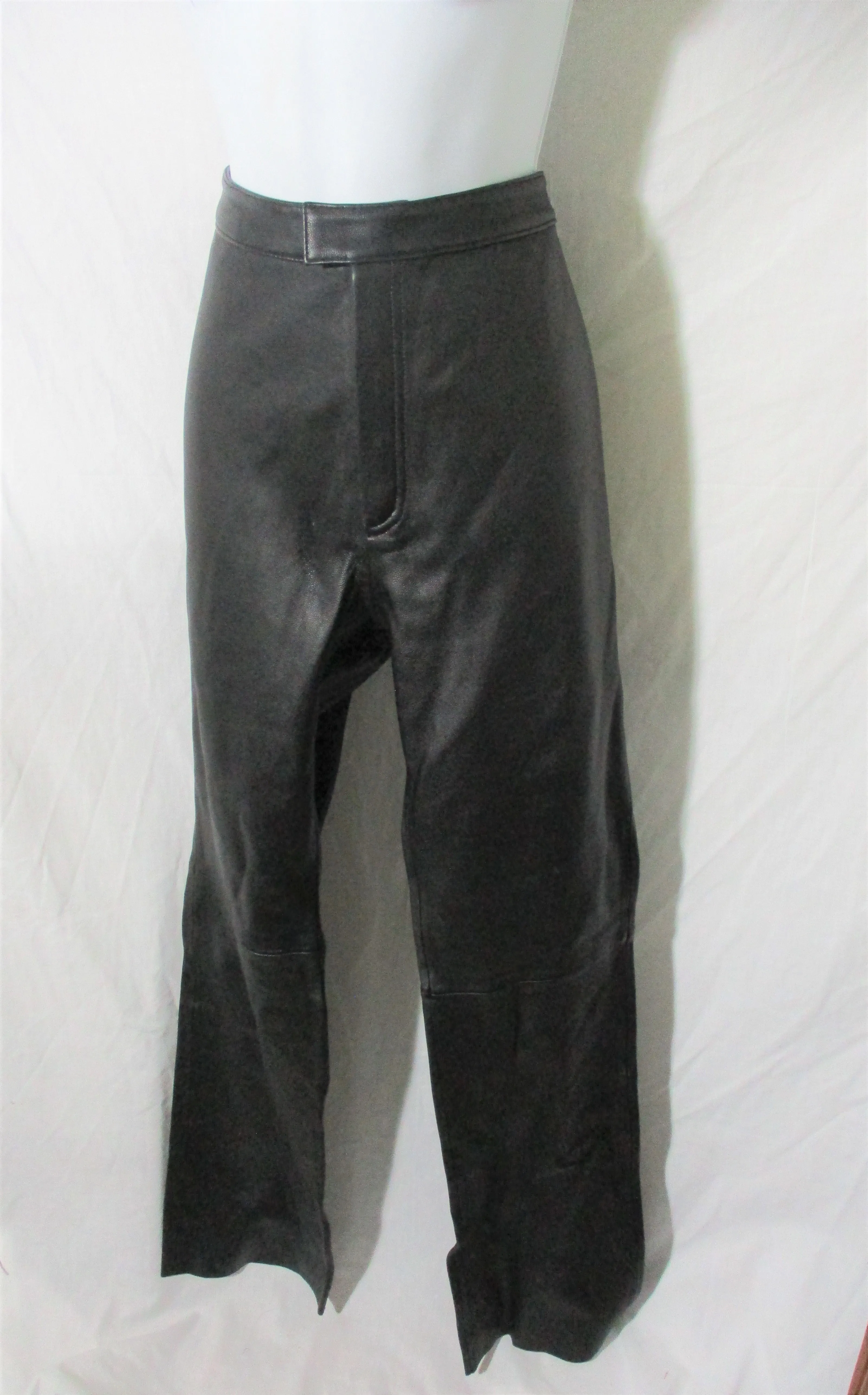 NEW PIETY LEATHER Panel Trouser PANTS 36 BLACK Womens