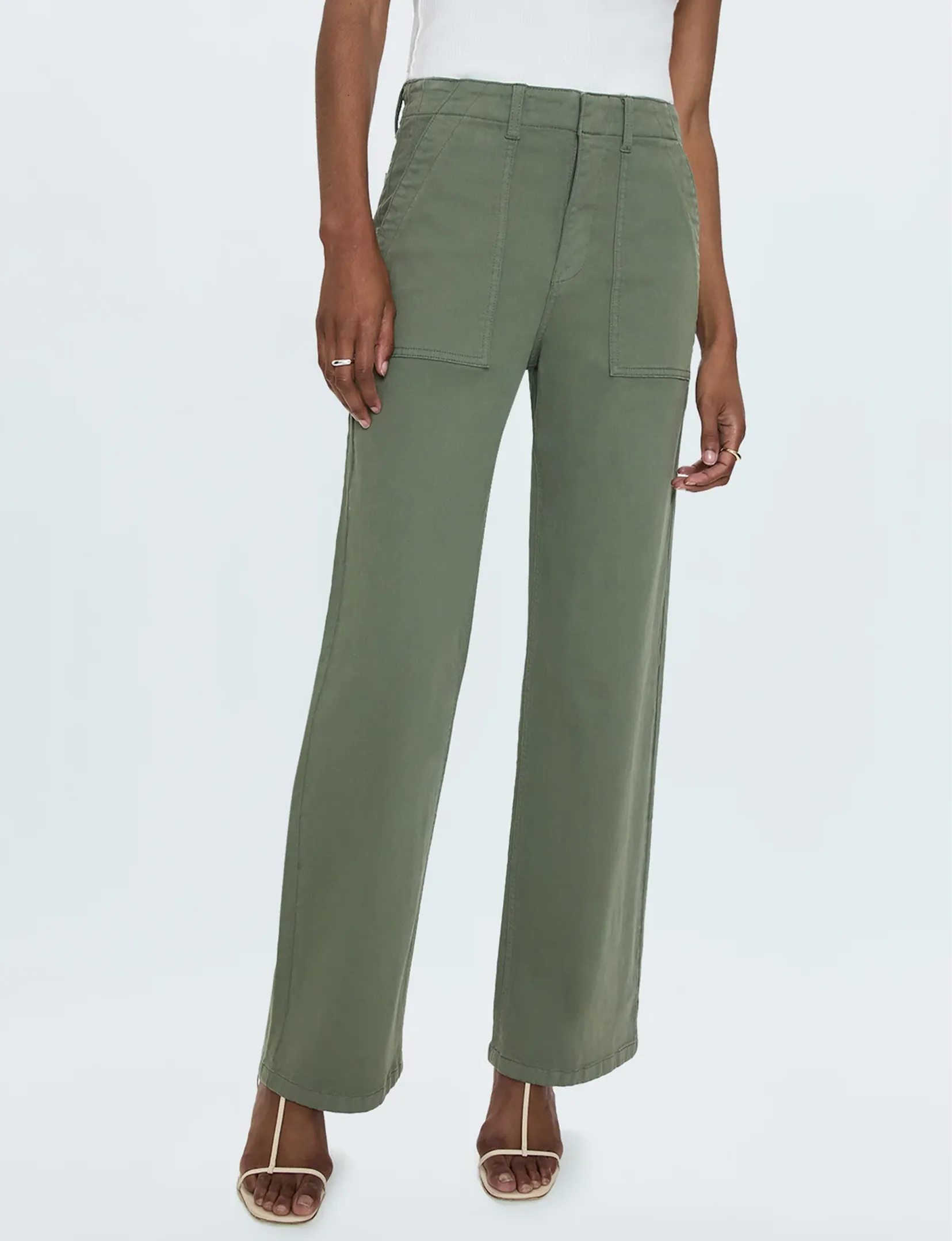 Nicole Wide Leg Pant, Soft Olive