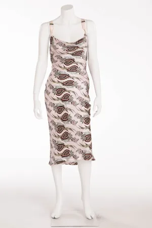 Original Alexander McQueen - Pink Peacock Print Halter Dress - IT 40