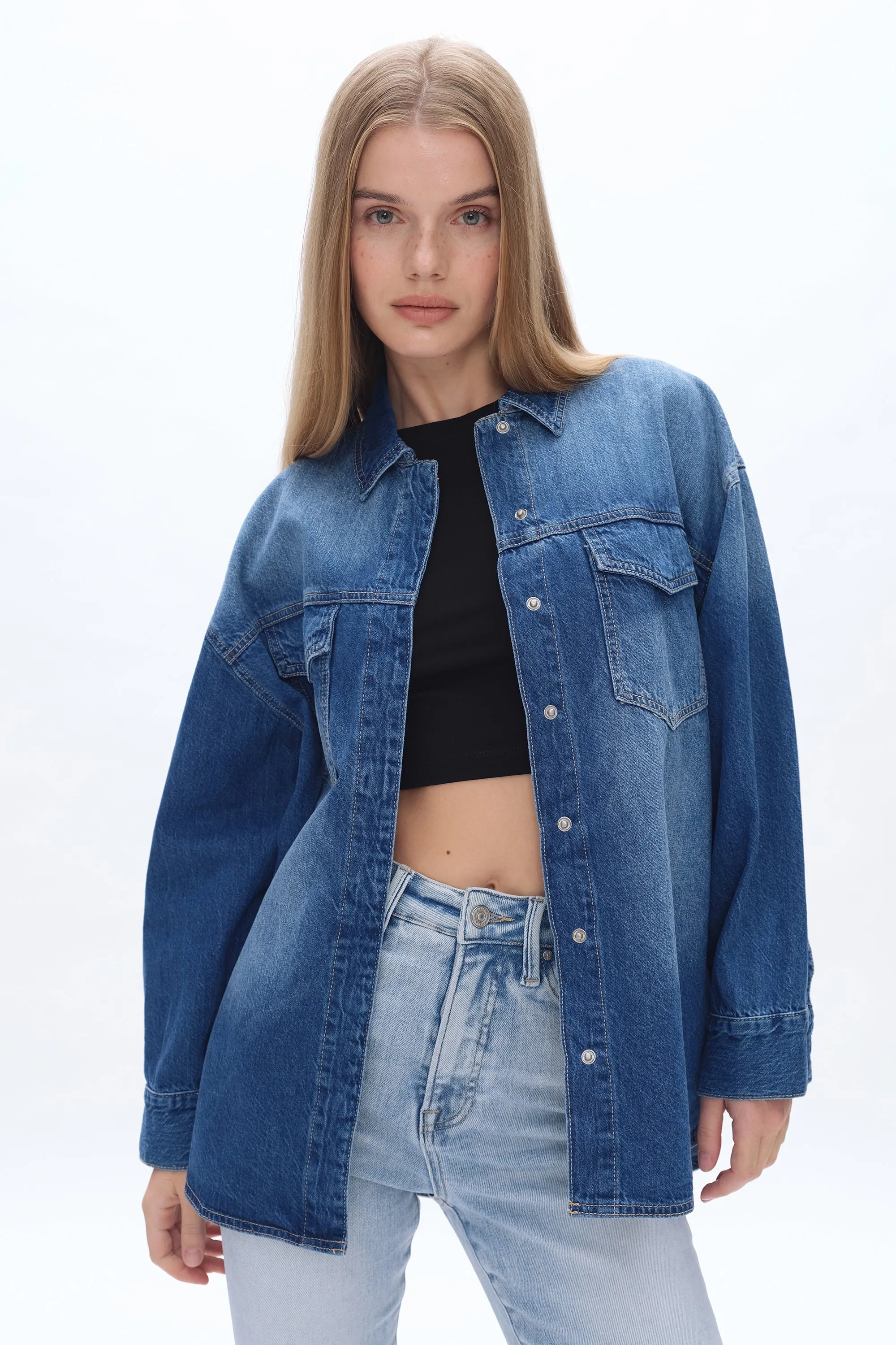 Oversized Denim Shirt Jacket