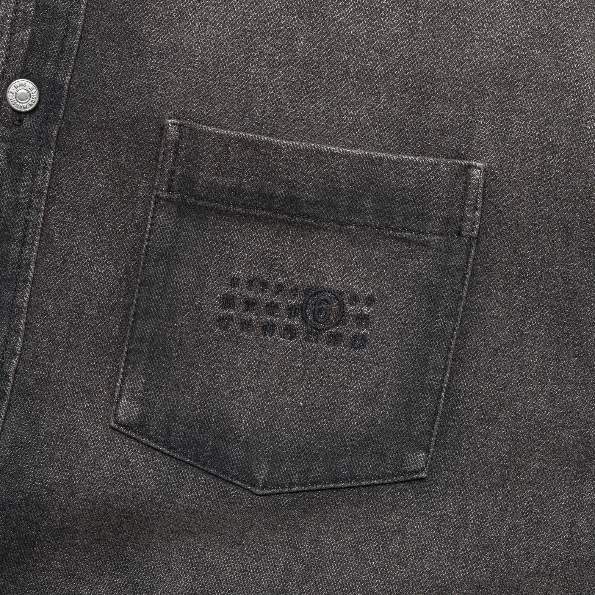 Panelled Long Sleeve Denim Shirt - Wolf Grey