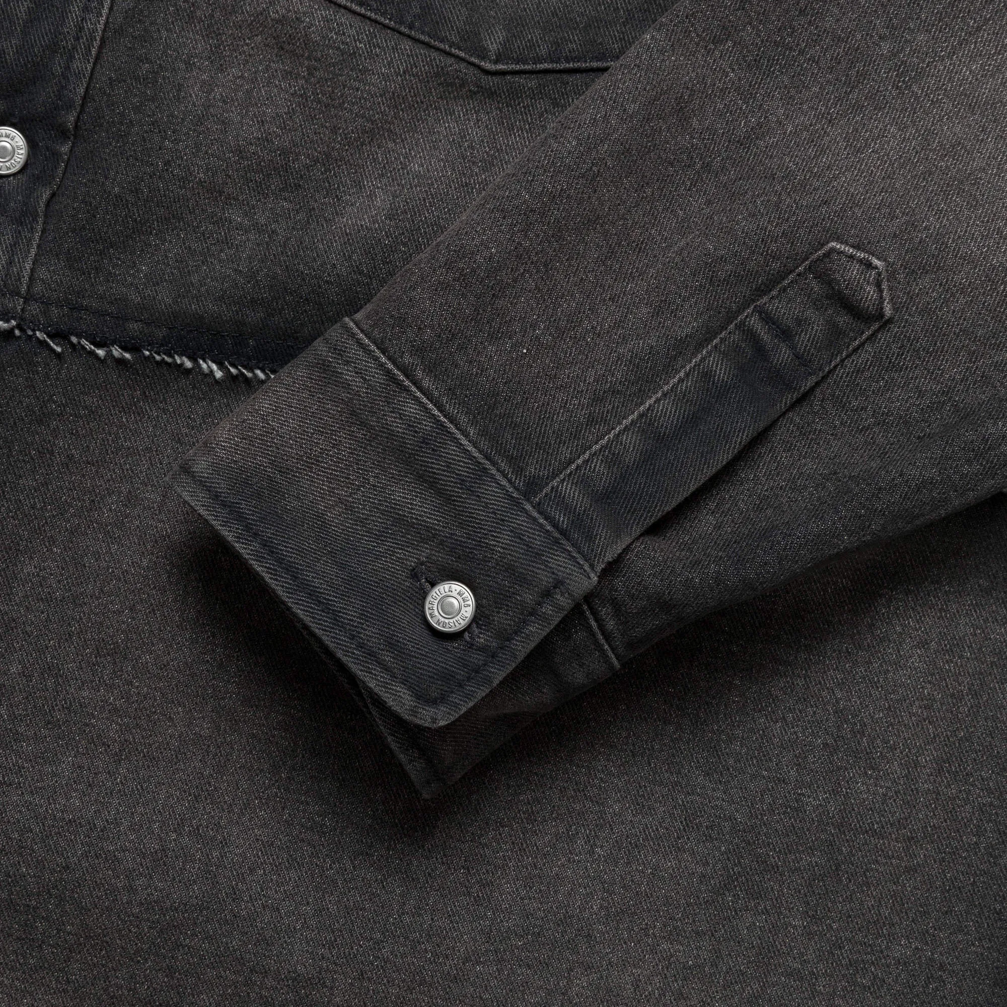 Panelled Long Sleeve Denim Shirt - Wolf Grey