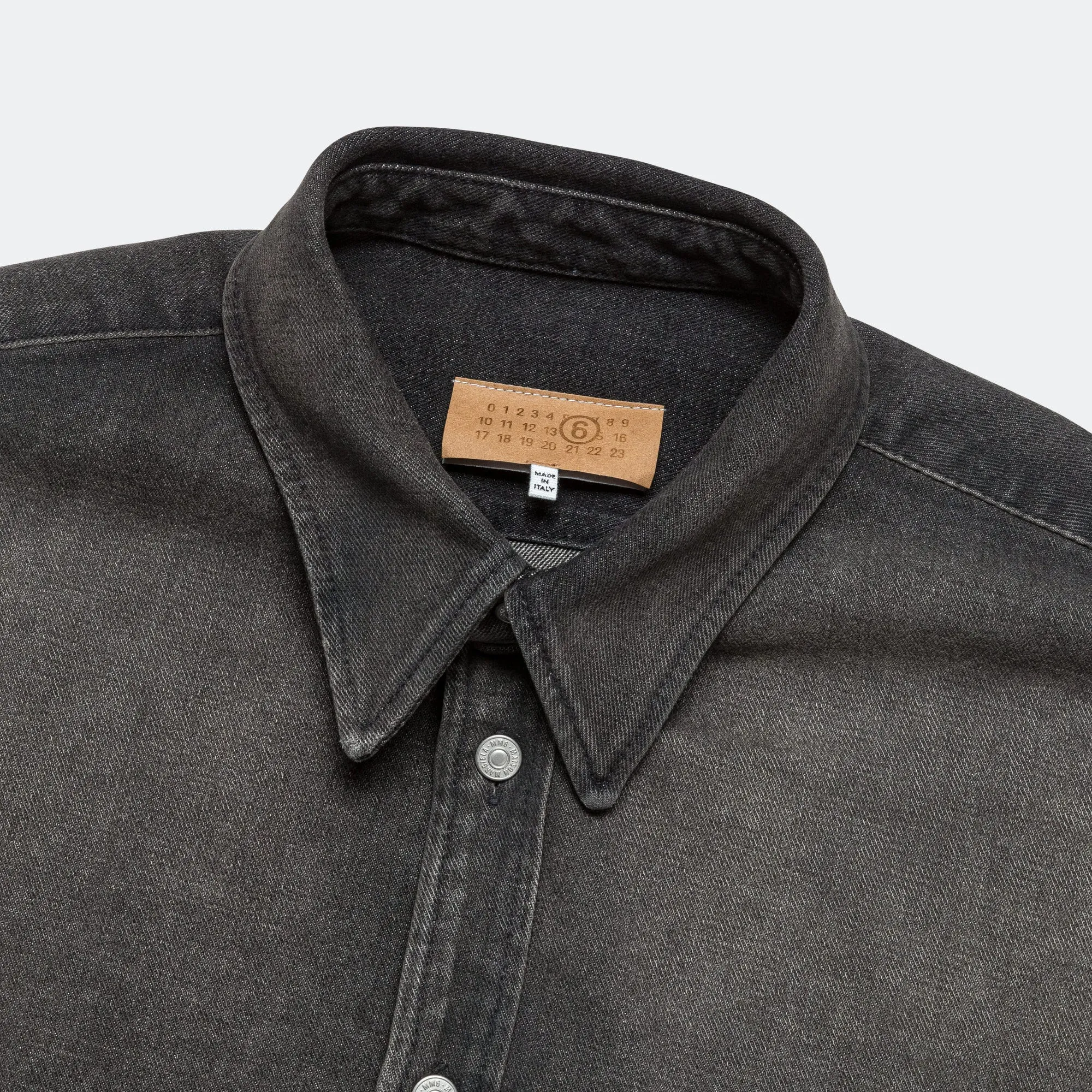 Panelled Long Sleeve Denim Shirt - Wolf Grey