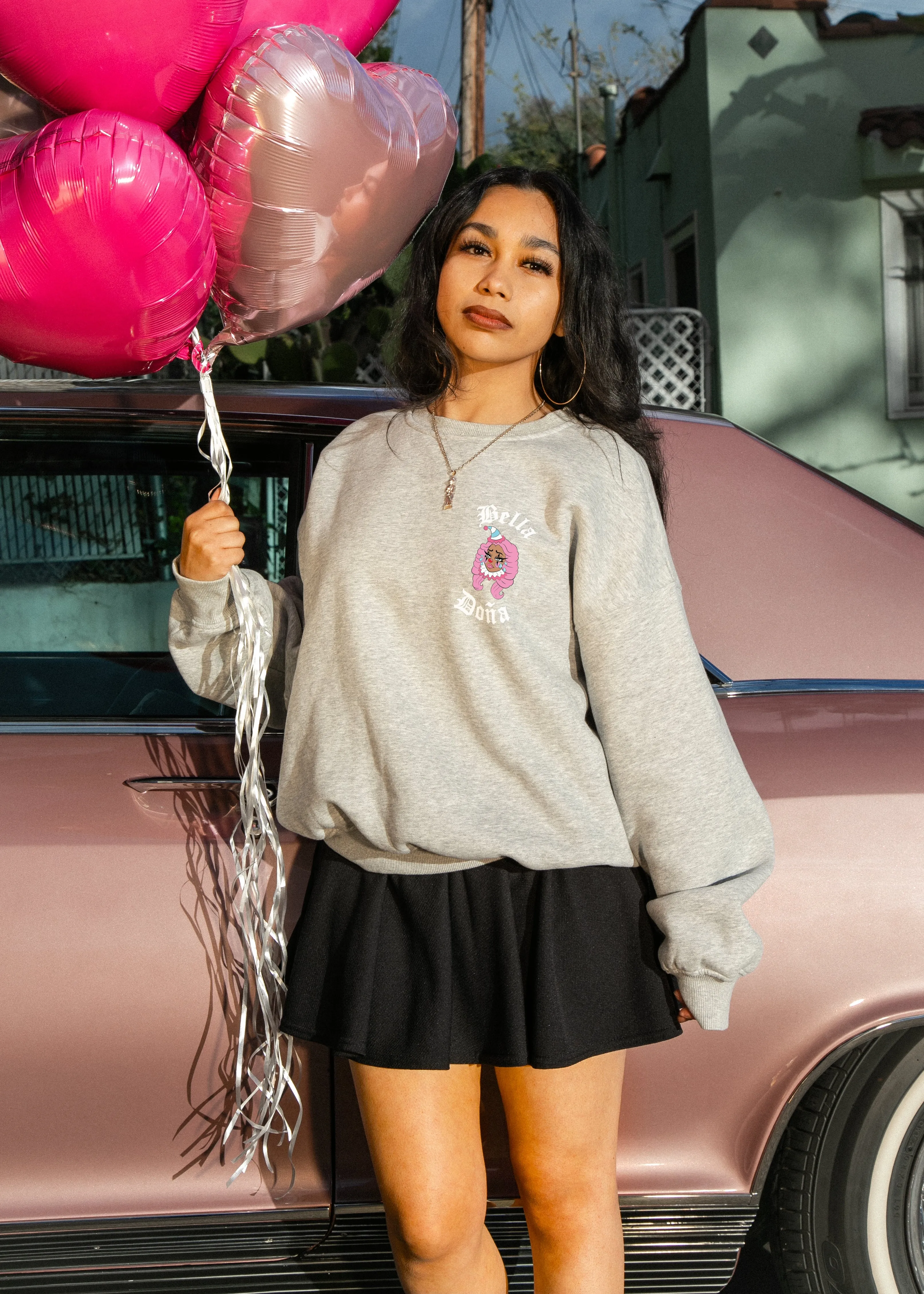 Payasita Sad Girl Sweater - Grey