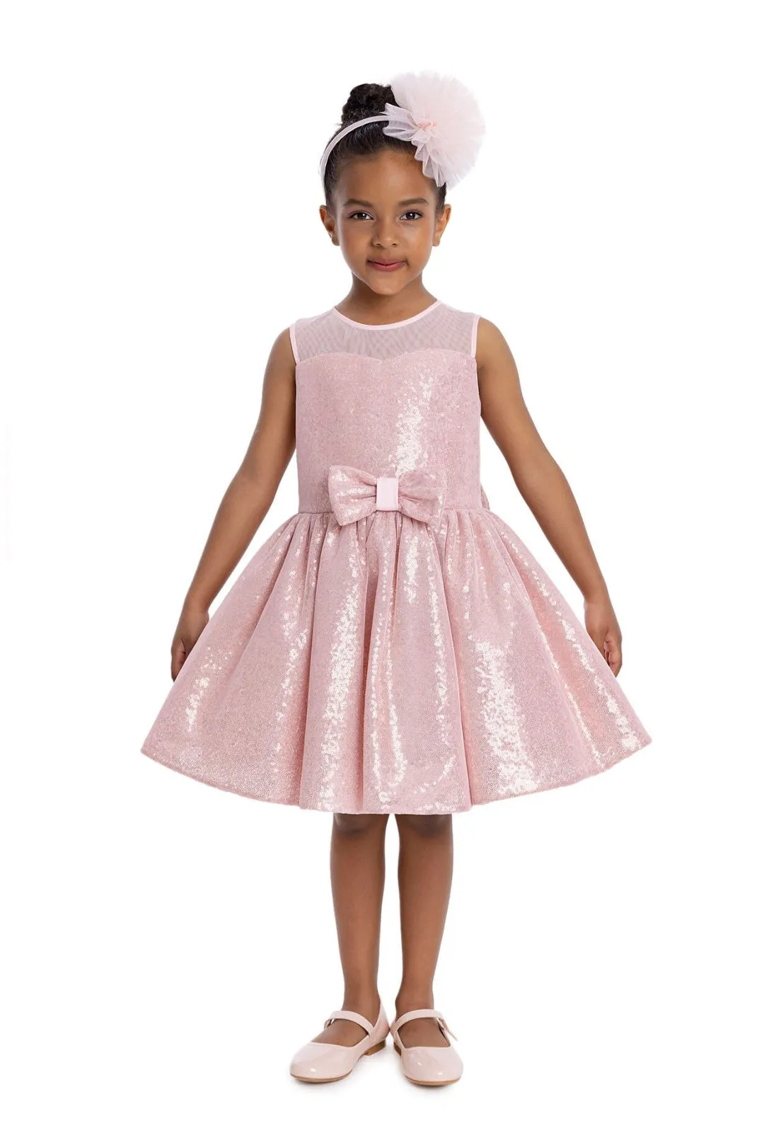 Powder Heart Neckline Girl Child Dress