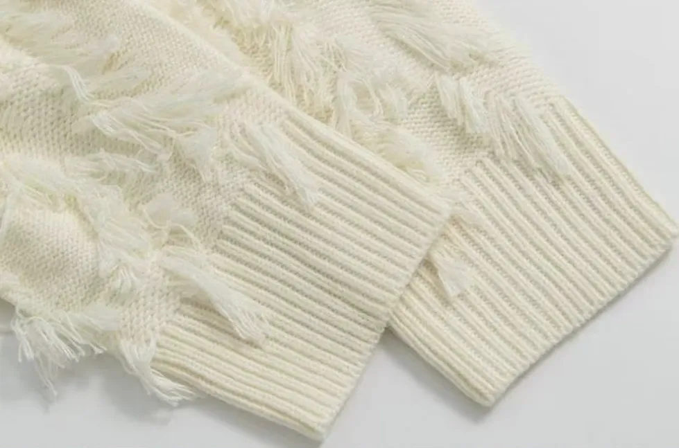 Pre Order:  Fringe Round Neck Knitted Sweater