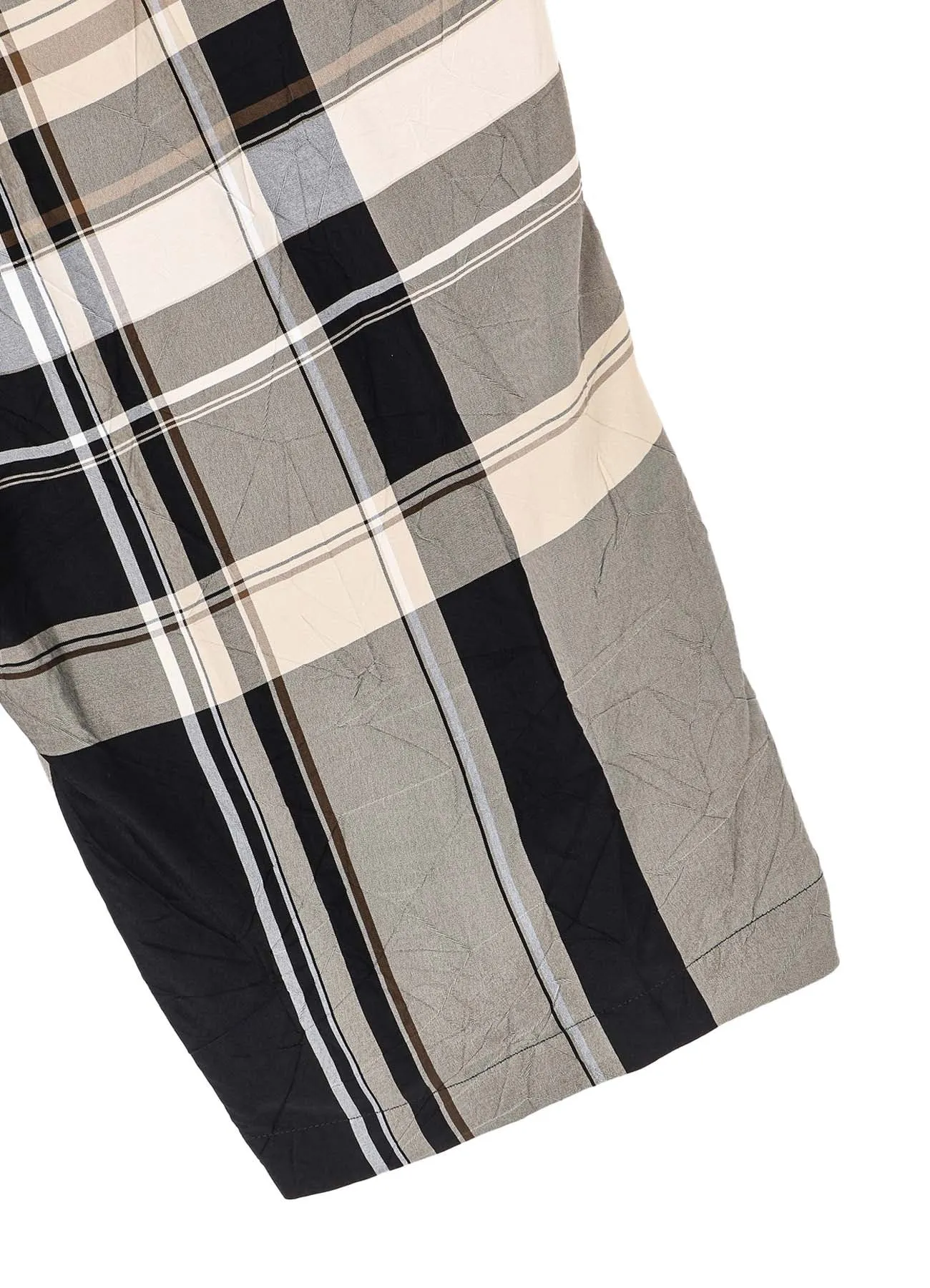 RAYON WRINKLED PLAID SALOPETTE