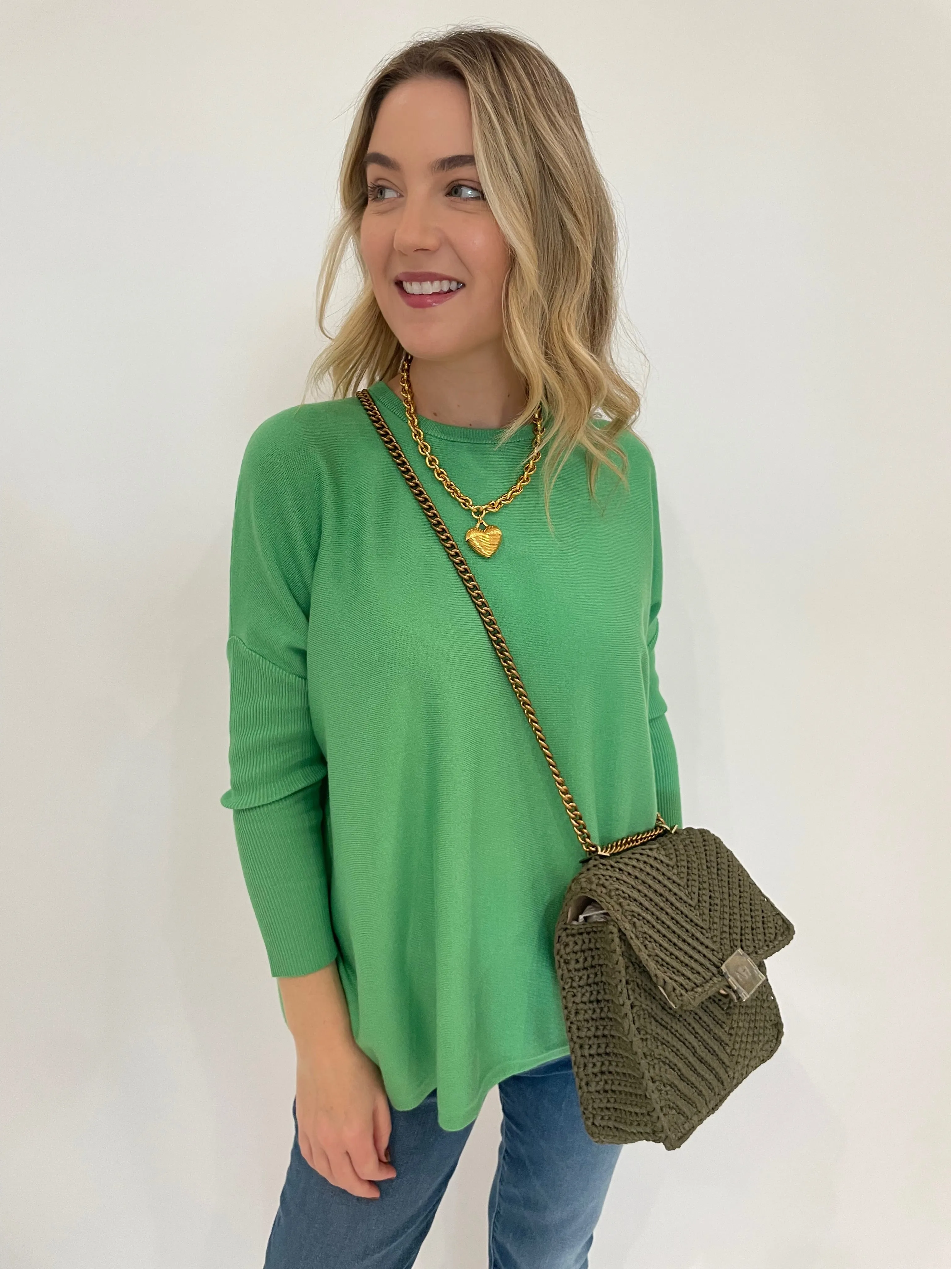 Sabrina Boxy Sweater - Island Green