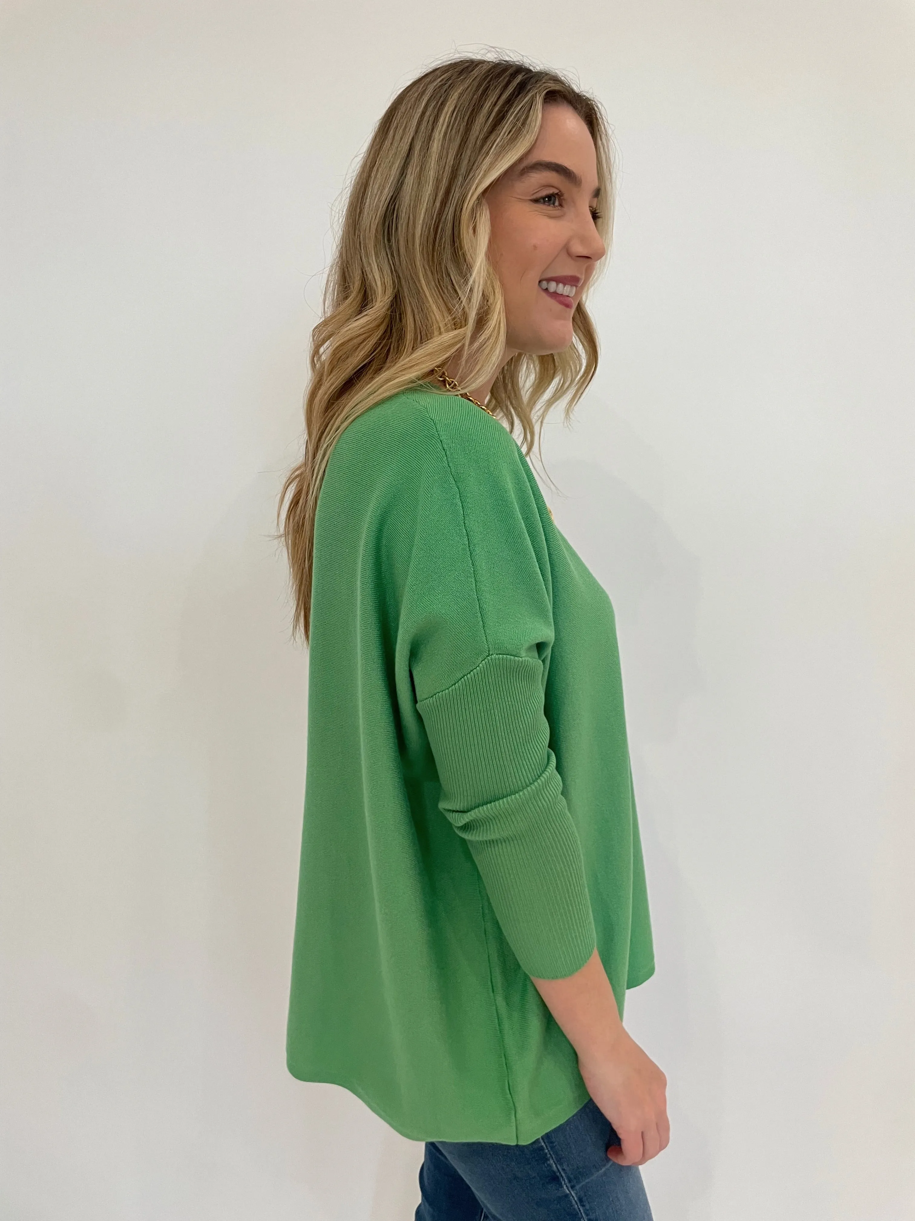 Sabrina Boxy Sweater - Island Green