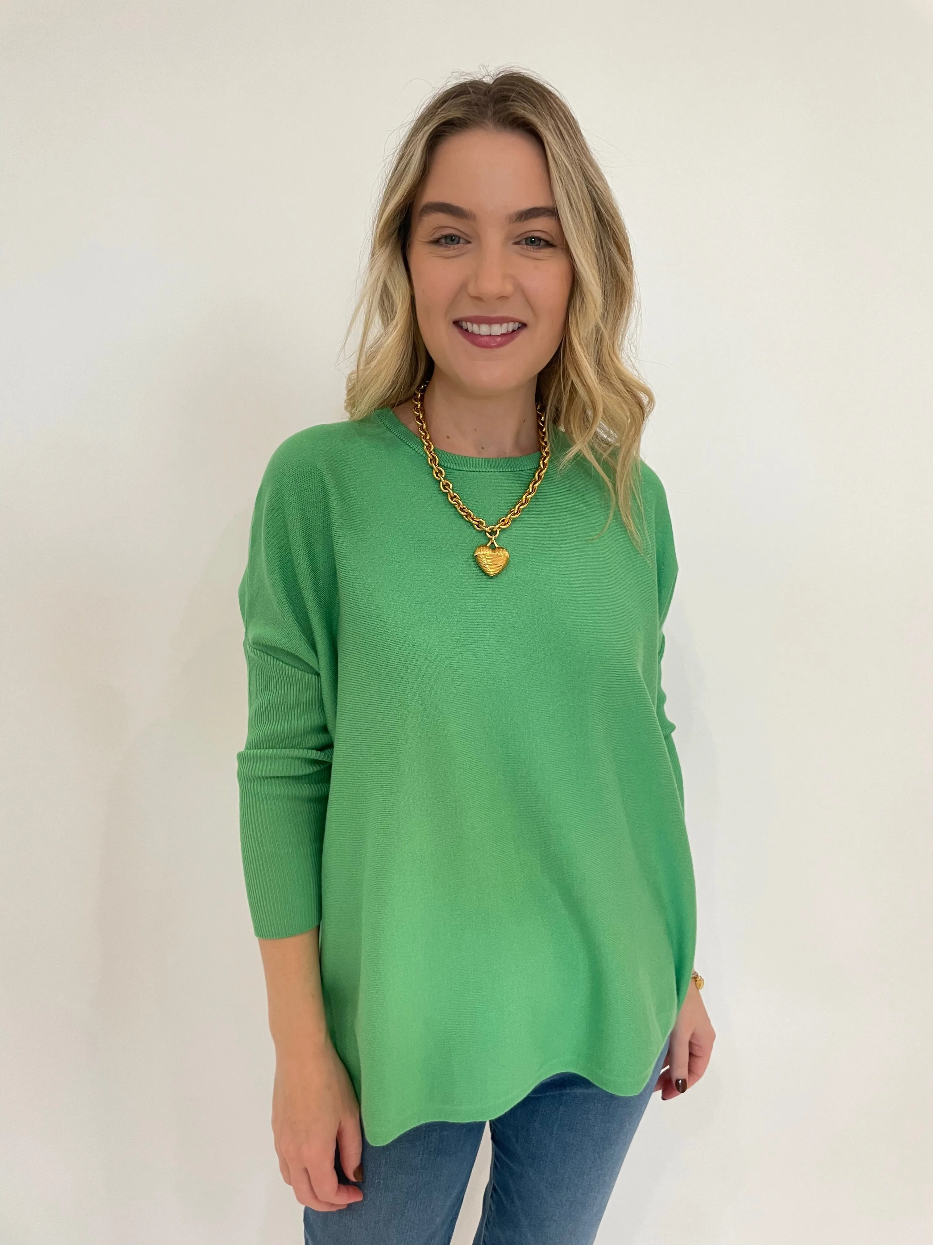 Sabrina Boxy Sweater - Island Green