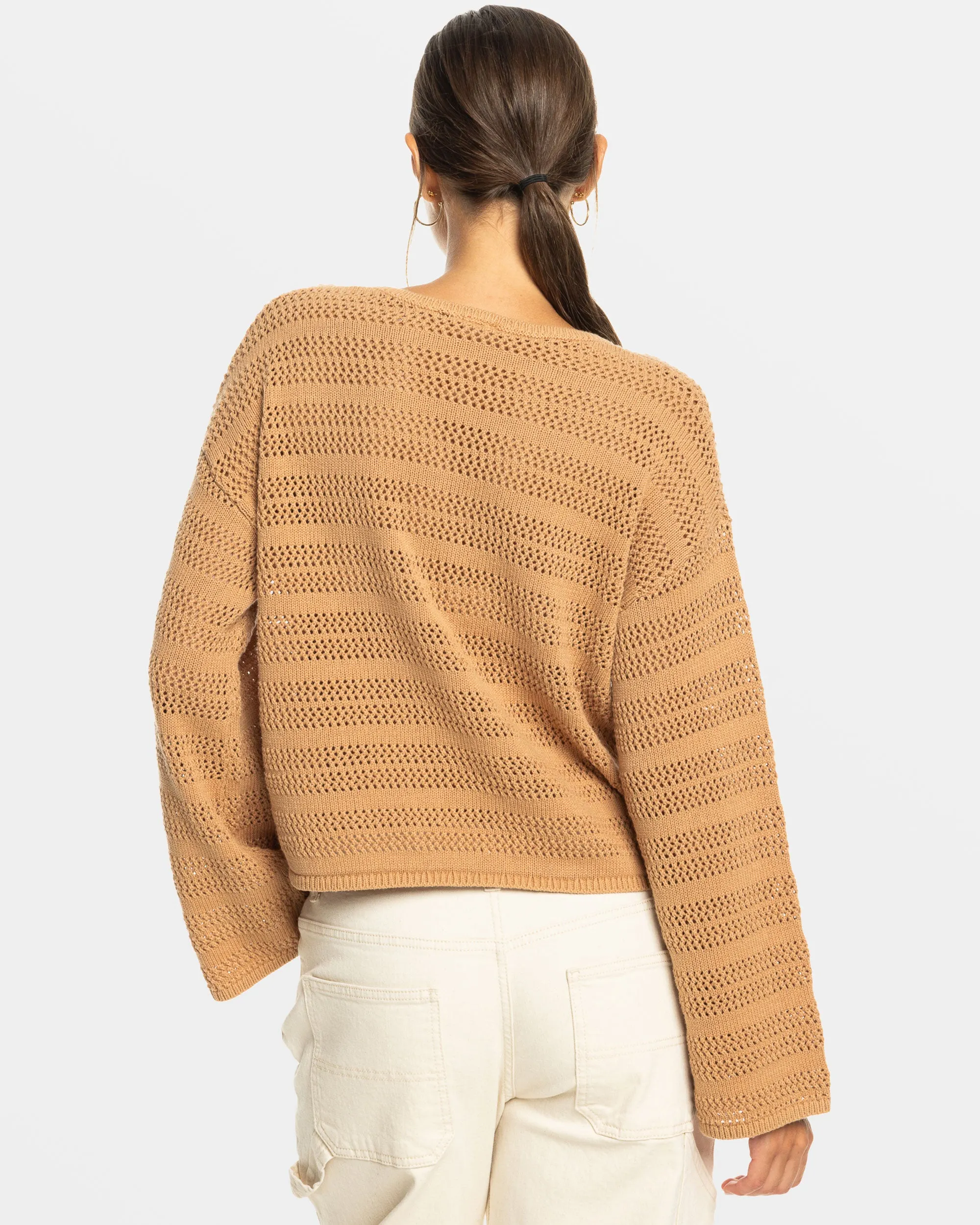 Salt Siren Crew Neck Sweater - Camel